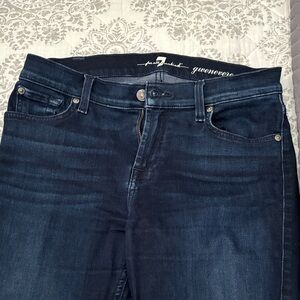 7 For All Mankind Women's Dark Blue High Rise Jeans